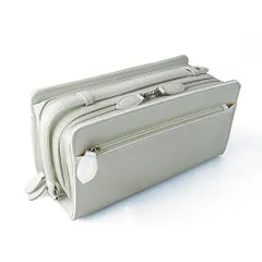 《送料無料＆税込価格》《新品未使用》《数量限定》《特別価格》RED CROW -レッドクロウ-！サフィアーノエンボス加工型押し！スクエアボックス型！ダブルファスナーモデル！男女兼用！セカンドクラッチバッグ　2042T　ホワイト