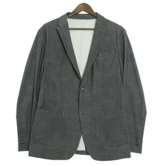 COMME CA MEN コムサ メン 春夏 ポリ100％★ アンコン テーラード ジャケット Sz.L メンズ 灰
