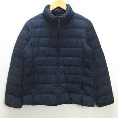 Q■ユニクロ/UNIQLO ウルトラライト ダウンジャケット■紺【レディースL】LADIES/15【中古】