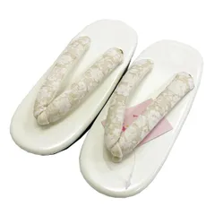 草履 子供 女の子 No.21 台 白 鼻緒 ベージュ 花柄 18cm 20cm 22cm 七五三 和装 お正月 ひな祭り 在庫処分品