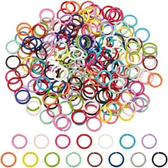 PH PandaHall 丸カン マルカン 丸環 225個入り 15色 リング 基礎パーツ 金具セット アクセサリーパーツ 手作り キーホルダー 素材 材料 DIY用 クラフト用 ジュエリー用 8.4x1.2mm( 15色x8.4mm)