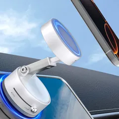 【新着商品】スマホスタンド【 360°回転+超強力N54磁石】折りたたみ式 マグネット ホルダー 真空磁気吸着式 角度調整可能 車載ホルダー 片手操作 imluckies iPhone16/15/14/13/12とAndroid 対応多機種（ホワイト）