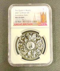 ★NGC鑑定品★2021 G.Britain £5  Completer Coin    イギリス　クィーンズビースト　 　The Queen's Beasts    NGC MS68 DPL    クイーンズビースト 最終シリーズ