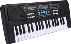 【在庫処分】Btuty USB電子オルガンエレクトリックピアノマイク付きブラックデジタル音楽電子キーボード内蔵ステレオスピーカー16トーン8リズム6デモソング5パーカッションギフト楽器… (37キー)