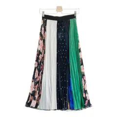 MSGM プリーツスカート サイズ38 千鳥格子 美品 MSGM ロゴバンド プリーツ ロングスカート 千鳥格子 38 白 黒