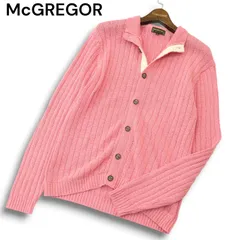 McGREGOR マクレガー 通年 リブ★ スタンドカラー コットン ニット カーディガン Sz.M メンズ ピンク