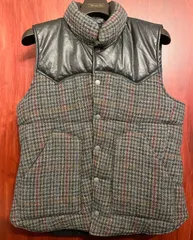 ダウンベスト　ハリスツイード 冬用大人パンクItem！ 90s 