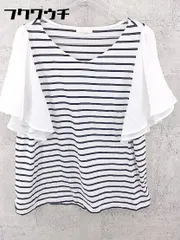 ◇ studioclip スタジオクリップ ボーダー 半袖 カットソー サイズL ホワイト　ブラック レディース 【中古】 【1002800327751】