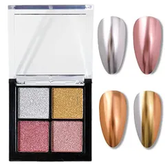 1ボックス 4色 固体のミラーパウダー カメレオンパウダー ネイル ネオンパウダー ジェルネイル パウダー メタリックネイルパウダー マルチクロムパウダー