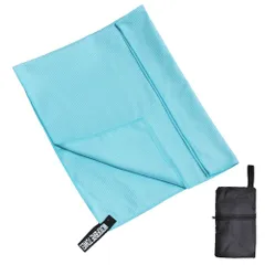 【迅速発送】速乾タオル 髪 マイクロファイバータオル バスタオル スポーツタオル ジムタオル スイミングタオル セイムタオル 旅行タオル 超吸水 柔らかい 耐久性 速乾 軽量 収納袋付き 80x40cm (ブルーストライプ)