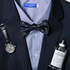 【ジオメトリック柄】ネイビー 蝶ネクタイ 着脱簡単 / ボウタイ メンズ フォーマル 小紋柄 結婚式 パーティー タキシード California Outfitters-カリフォルニアアウトフィッターズ_19120