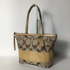 2505-213｜コーチ シグネチャー トートバッグ ライトブラウン