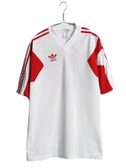 adidas - 90s アディダス サッカー ユニフォーム メンズ M 古着 オールド Tシャツ トレフォイル CLIMALITE トレーニング ゲームシャツ チュニジア製 お得なクーポン配布中!】 90s アディダス サッカー ユニフォーム