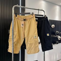 カーハート Carhartt  ハーフパンツ ゆったり ウオークパンツ カジュアル ポケットいっぱい ゴムウエスト ひも付き メンズ パンツ ブラック カーキ M L XL 2XL 3XL 並行輸入品