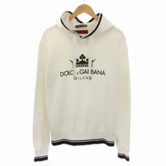 ドルチェ&ガッバーナ ドルガバ DOLCE&GABBANA パーカー スウェット トレーナー プルオーバー 長袖 ロゴ 46 S 白 ホワイト 黒 ブラック G9LE2T/HU7AL /BMのサムネイル