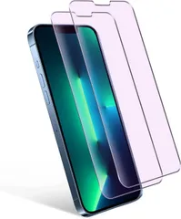 【数量限定】【2枚入り】iPhone 13ガラスフィルム / iPhone13 Pro/iPhone14 ガラス保護フィルム ブルーライトカット 目の疲れを軽減6.1インチ 高透過率/硬度9H/耐衝撃/指紋防止/自動吸着/飛散防止 9H アイフォン14/13P
