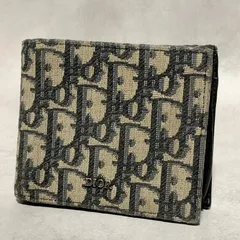 美品 DIOR 二つ折り財布 トロッター　オブリーク ジャカード