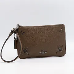 良品 コーチ ブラウンレザー スタッズ リストレット 小物入れ マルチポーチ レディースポーチ 2000000 NSK OMI