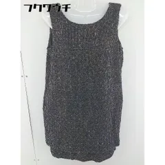 ◇ 31 Sons de mode ツイード バックジップ ノースリーブ 膝丈 ワンピース サイズ38 ネイビー レディース  【中古】 【1107150006698】