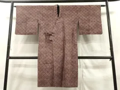 平和屋着物▽道中着　単衣　紬地　絞り　吉祥文　ロング丈　正絹　逸品　CAAR9193id