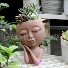 顔型　プランターセット　鉢　花瓶　多肉植物　観葉植物　おしゃれ　ガーデニング Amazon.co.jp: 家庭菜園 セット マルチフェイス多肉植物