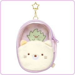 스미코구라시 봉제인형 파우치 고양이 CA44204 산엑스 San-X 악스타 파우치 악스타 케이스 소품 넣어 운반 내용이 보인다 귀엽다