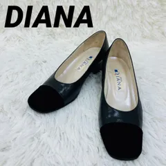 DIANA ダイアナ パンプス スウェードレザー 黒 ブラック 22.5cm スクエアトゥ