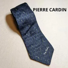 2:ネクタイ PIERRE CARDIN 8㎝ ネイビー B 074 ◆