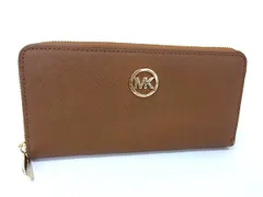 ■美品■ MICHAEL KORS マイケルコース レザー ラウンドファスナー 長財布 札入れ 小銭入れ レディース ブラウン系 DJ1305