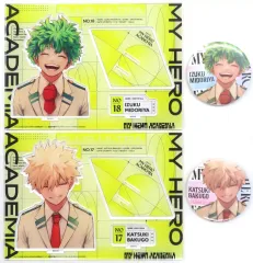 【中古】グッズセット 緑谷出久＆爆豪勝己 堀越耕平描き下ろし アクリルスタンド＆缶バッジ4点セット 「僕のヒーローアカデミア」 ジャンプGIGA 2024 SPRING 応募者全員サービス