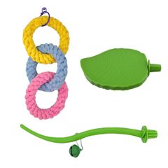 新品 nijimomo モモンガ おもちゃ 3点セット ロープ 小動物 遊び場 ロープ ブランコ 吊り下げ (３点セット)