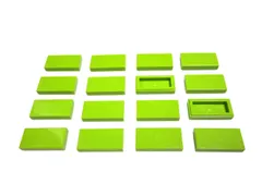 レゴ★未使用！黄緑色の１×２タイル１６点セット