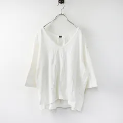 ヴラスブラム Vlas Blomme コルトレイクリネン混 コットンVネック ワイドシルエットカットソー F ホワイト/白 Tシャツ【2400014531855】のサムネイル