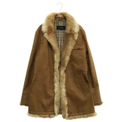 BURBERRY BLACK LABEL (バーバリー ブラックレーベル) ゴールデンラビットノバチェック牛革レザーファージャケット BMP69-530-43 ブラウンのサムネイル