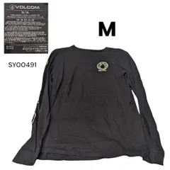 VOLCOM古着プリント長袖TシャツMブラックSY00491