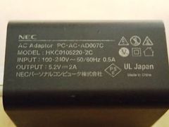 NEC タブレット標準添付品 ACアダプタ PC-AC-AD007C　送料込み
