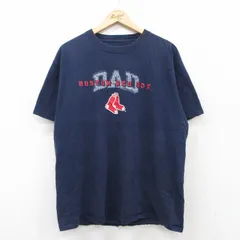 XL/古着 リー Lee 半袖 ビンテージ Tシャツ メンズ 00s MLB ボストンレッドソックス コットン クルーネック 紺 ネイビー メジャーリーグ ベ
