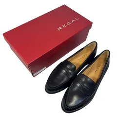 B057 【未使用 箱入り】REGAL リーガル レザー シューズ ローファー パンプス ブラック レディース 22.5