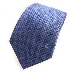 未使用品▼LOUIS VUITTON ルイヴィトン M78750 クラヴァット マイクロダミエ 8CM シルク100% ネクタイ マリーヌ/紺 伊製 正規品 箱付き