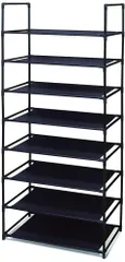 トレードワン ラック 8段 約H141×W57×D28cm オープンシェルフ 棚 高さ調整可能 スチール 軽量 組み立て簡単 シンプル 耐荷重4kg ブラック 10513