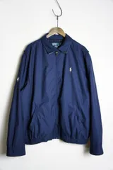 希少 正規 90s～00s Ralph Laruren ラルフローレン スウィングトップ ハリントン ジャケット ブルゾン BMW刺繍 紺 サイズXL 本物 1104O★1