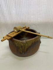 信楽焼 水鉢 睡蓮鉢 メダカ鉢 和モダン 木製台付き - メルカリ