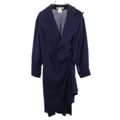 ランバン フランス製 ウール100％ ワンピース 36 紺 LANVIN 長袖 レディース 【中古】  【221211】