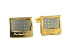 ChristianDior クリスチャンディオール ヴィンテージ カフスボタン カフリンクス アクセサリー メンズ ゴールド系×シルバー系 DF4292 冠婚葬祭 結婚式 葬式