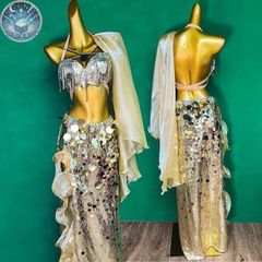 ゴールド ベリーダンス 衣装 花モチーフ - メルカリ