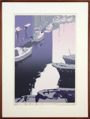 絵画　リトグラフ　真作　本間武男『青い花瓶Ⅱ』ED150/185 絵画 リトグラフ 真作 本間武男『青い花瓶Ⅱ』ED150/185 - メルカリ