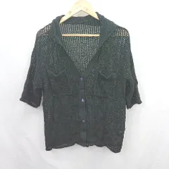 ◇ Θ LOWRYS FARM ローリーズファーム 無地 半袖 シースルーニットセーター サイズF ブラック系 レディース メンズ E  【1507030008918】