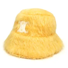 セリーヌ トリオンフ クロシェニット ブラッシュド モヘア 帽子 バケット ハット ペールイエロー 黄 2A58Y270R CELINE（新品・未使用品）