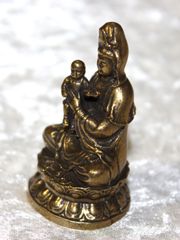 和田玉 T金仏像ペンダント 観音菩薩 彫刻 開運 お守り 天然玉