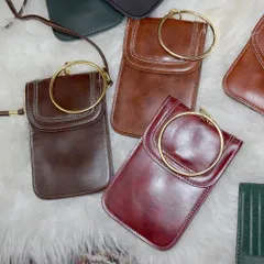 (全3色) GOLD RING VERTICAL LEATHER SHOULDER BAGのサムネイル